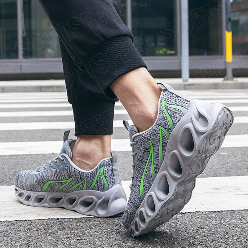 Softsfeel Men's Relieve Foot Pain Perfect Walking Shoes - Gray-SOFTSFEEL