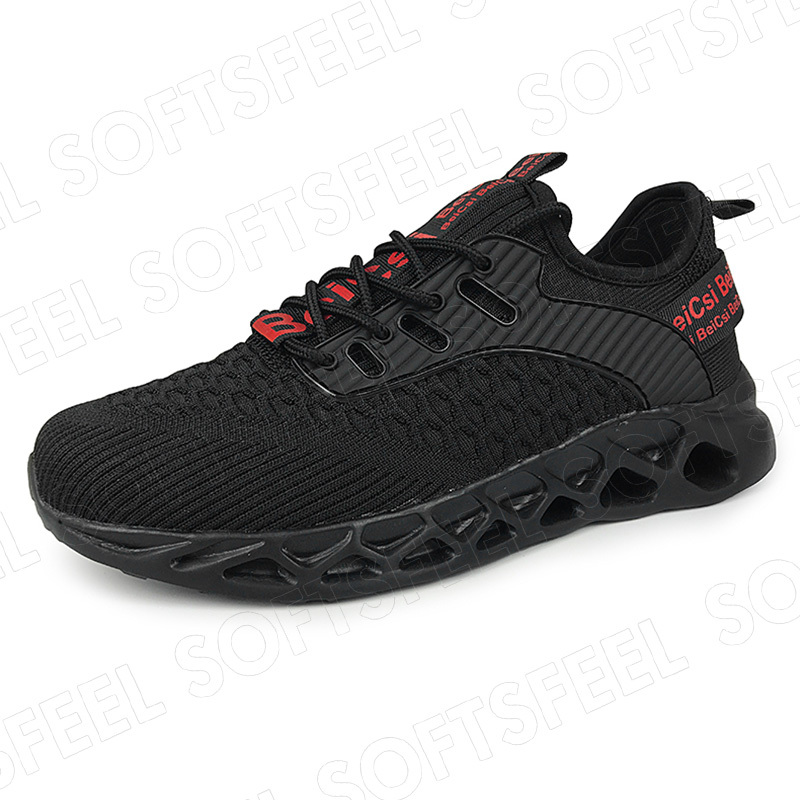 Softsfeel Women's AirCushion Shoes - Black Red-SOFTSFEEL