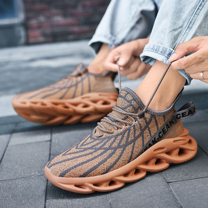 Men's Ortho Stretch Cushion Shoes - Ochre-SOFTSFEEL