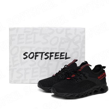 Softsfeel Women's AirCushion Shoes - Black Red-SOFTSFEEL