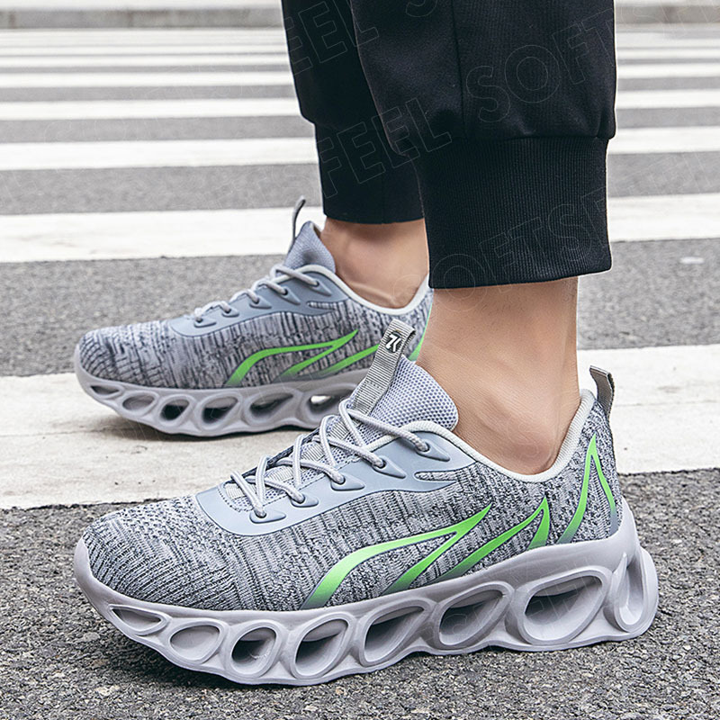 Softsfeel Men's Relieve Foot Pain Perfect Walking Shoes - Gray-SOFTSFEEL