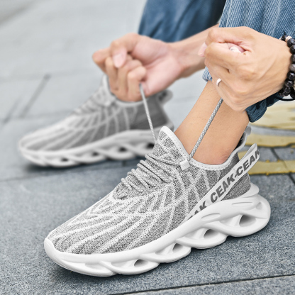 Men's Ortho Stretch Cushion Shoes - Gray-SOFTSFEEL