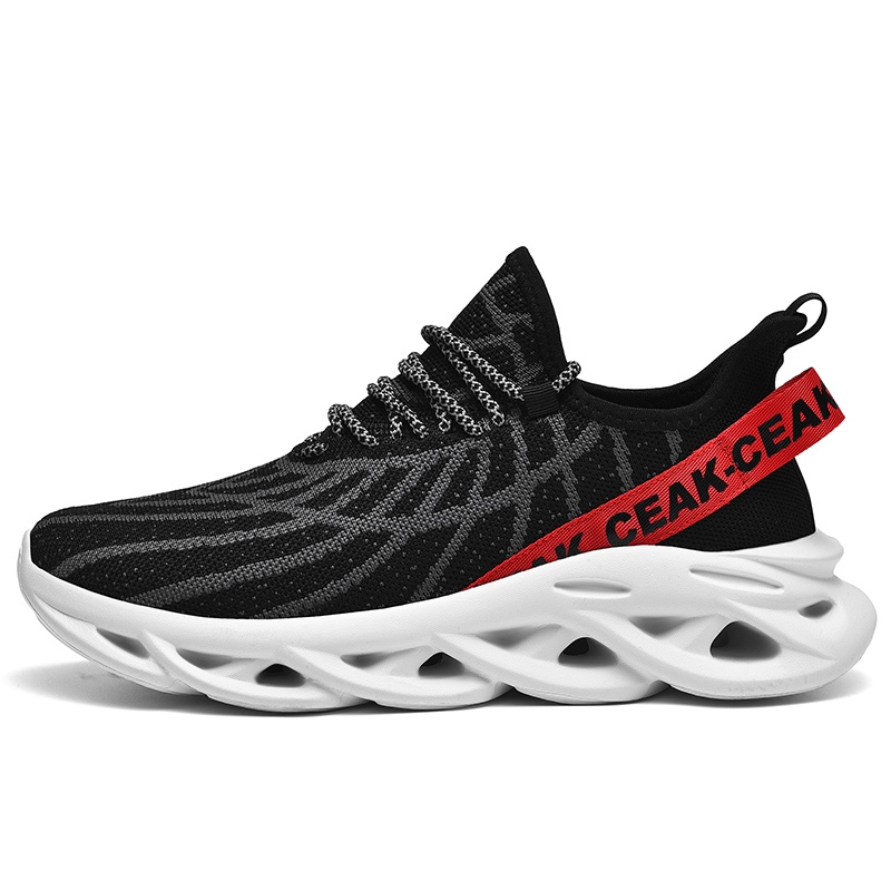 Women's Ortho Stretch Cushion Shoes - Black Red-SOFTSFEEL