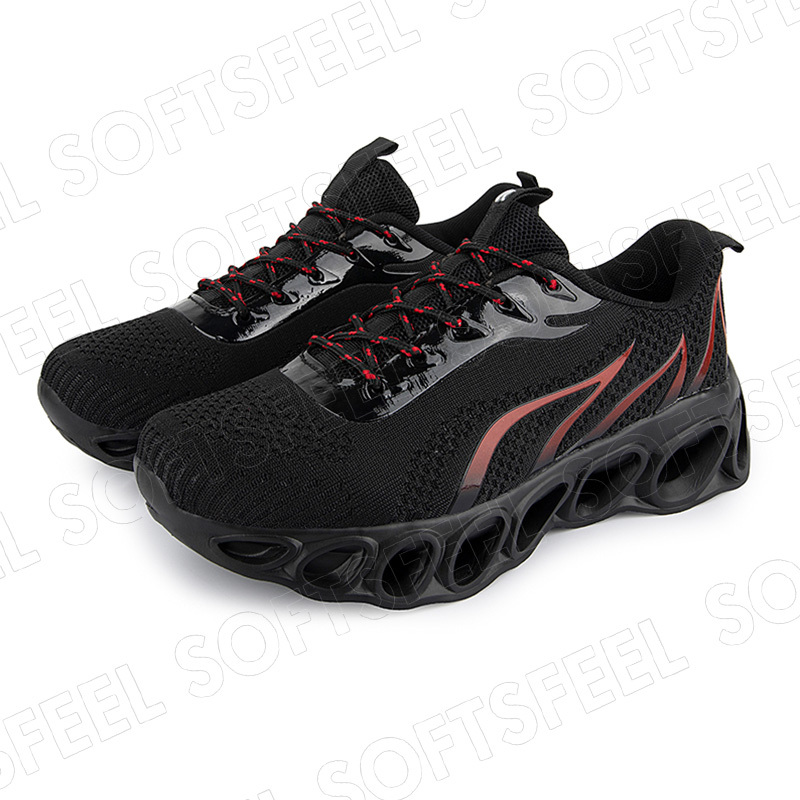 Softsfeel Women's Relieve Foot Pain Perfect Walking Shoes - Black Red-SOFTSFEEL