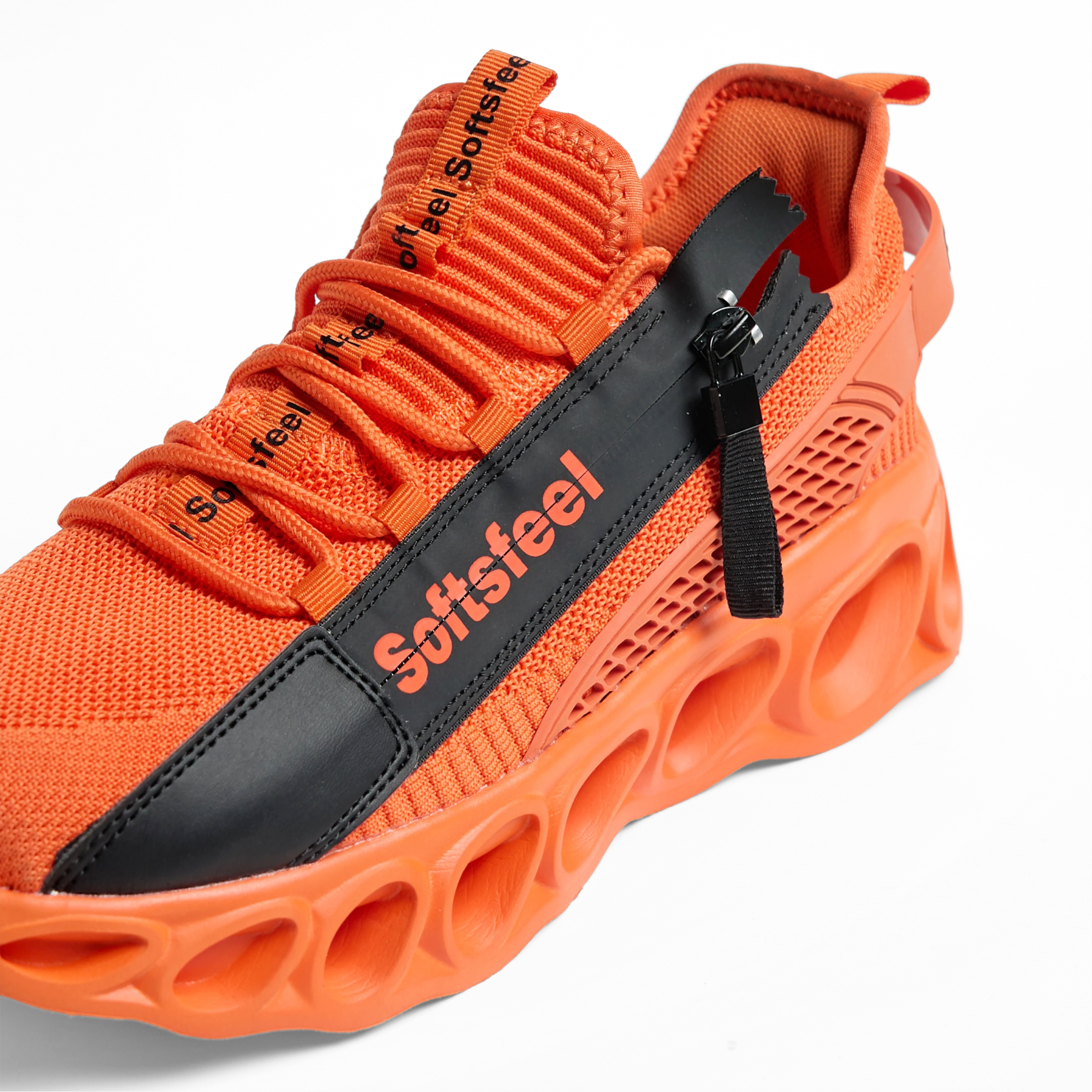 Softsfeel® Men's Side-Zip ComfortFit Walking Shoes - Orange