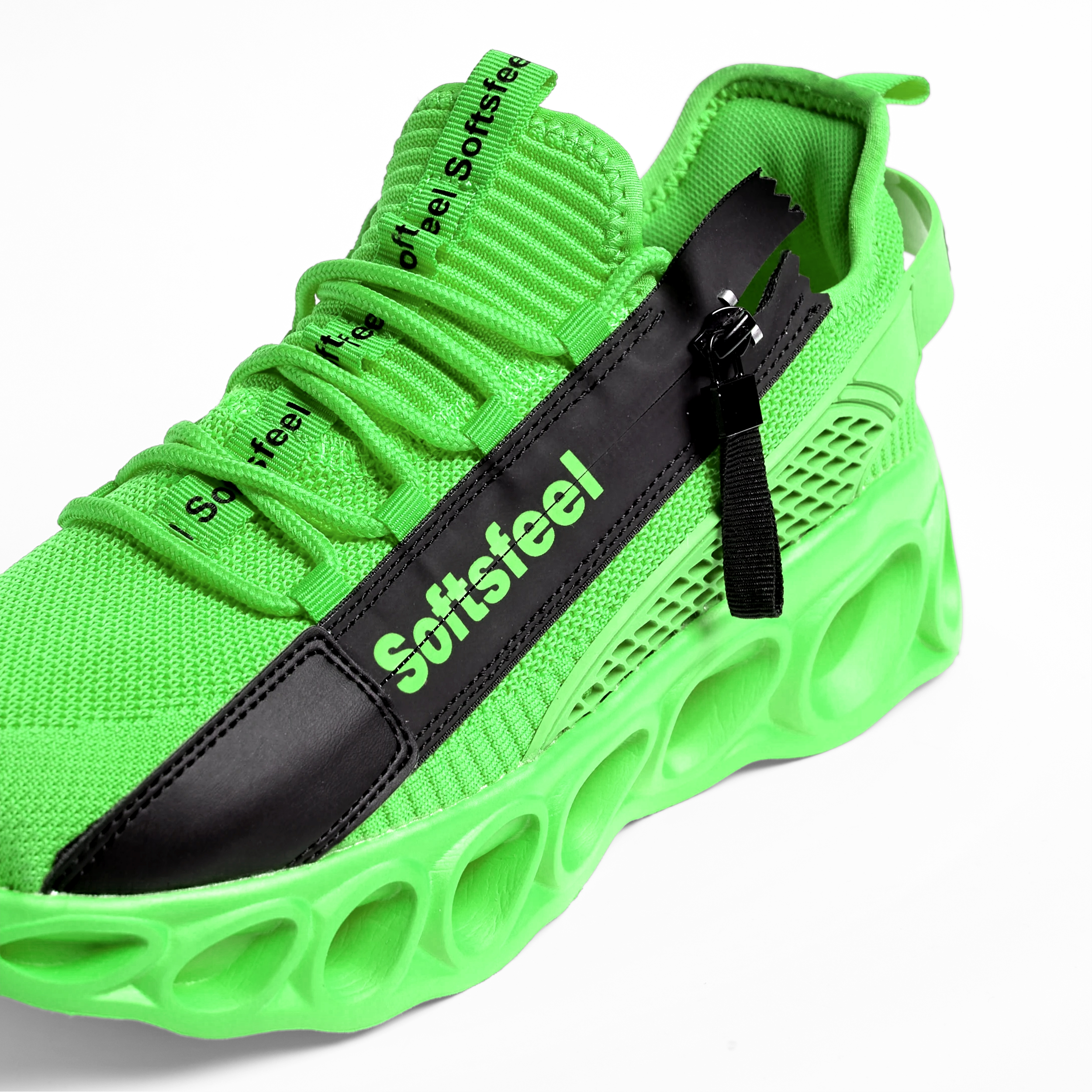 Softsfeel® Men's Side-Zip ComfortFit Walking Shoes - Green