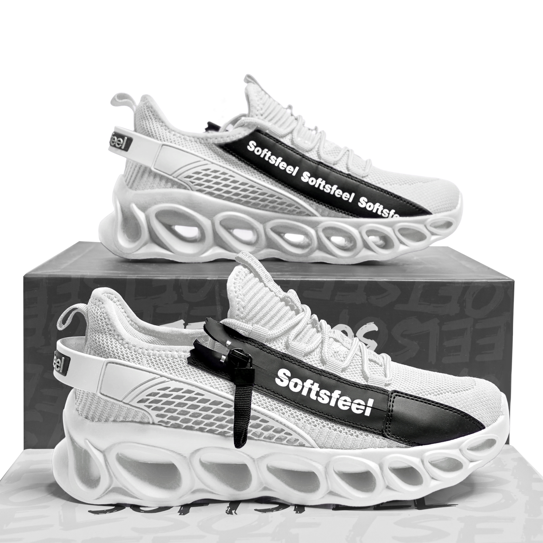 Softsfeel® Women's Side-Zip ComfortFit Walking Shoes - White