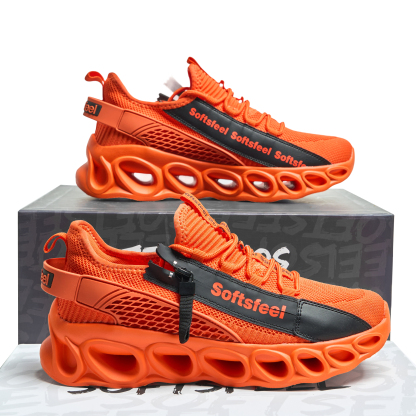 Softsfeel® Men's Side-Zip ComfortFit Walking Shoes - Orange