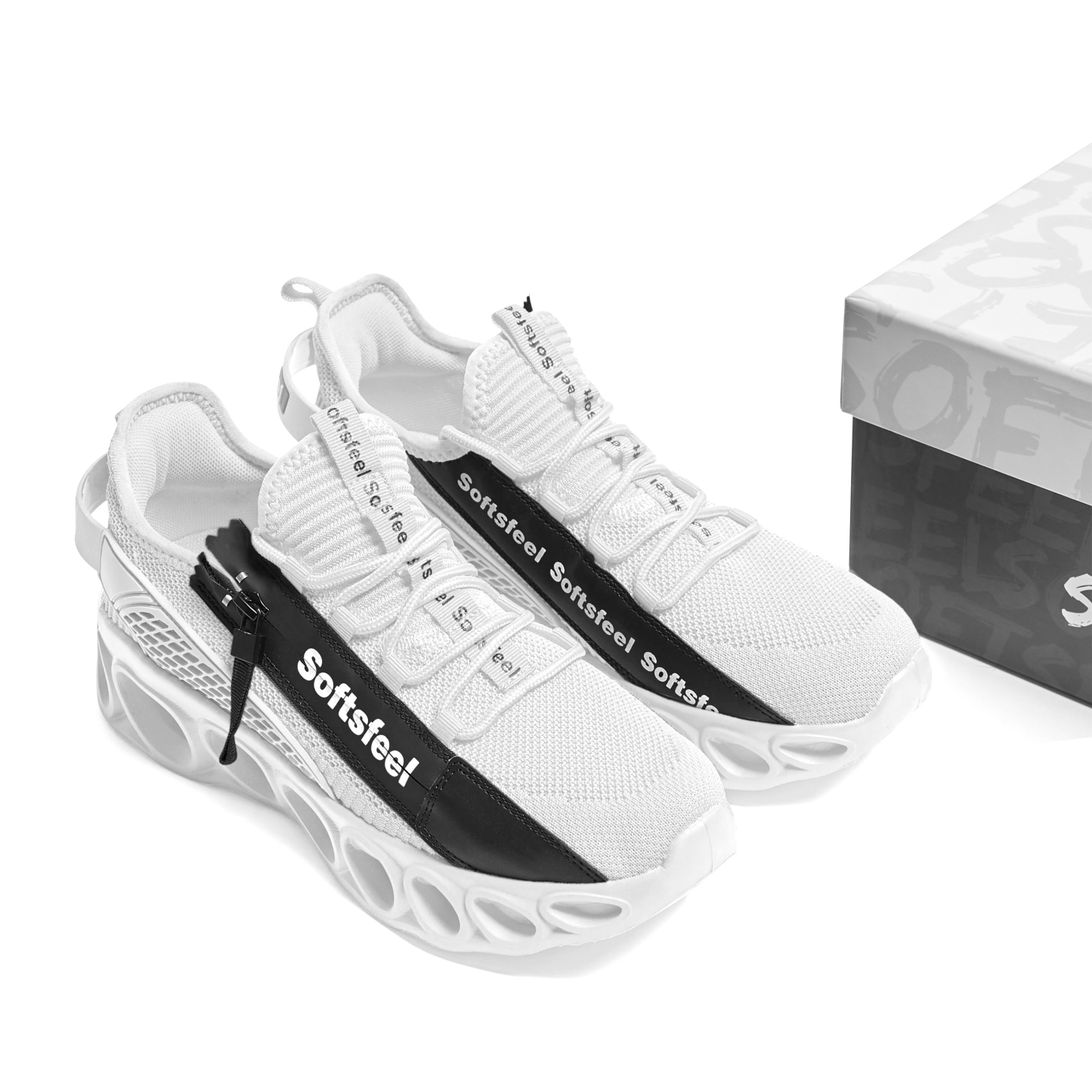 Softsfeel® Women's Side-Zip ComfortFit Walking Shoes - White