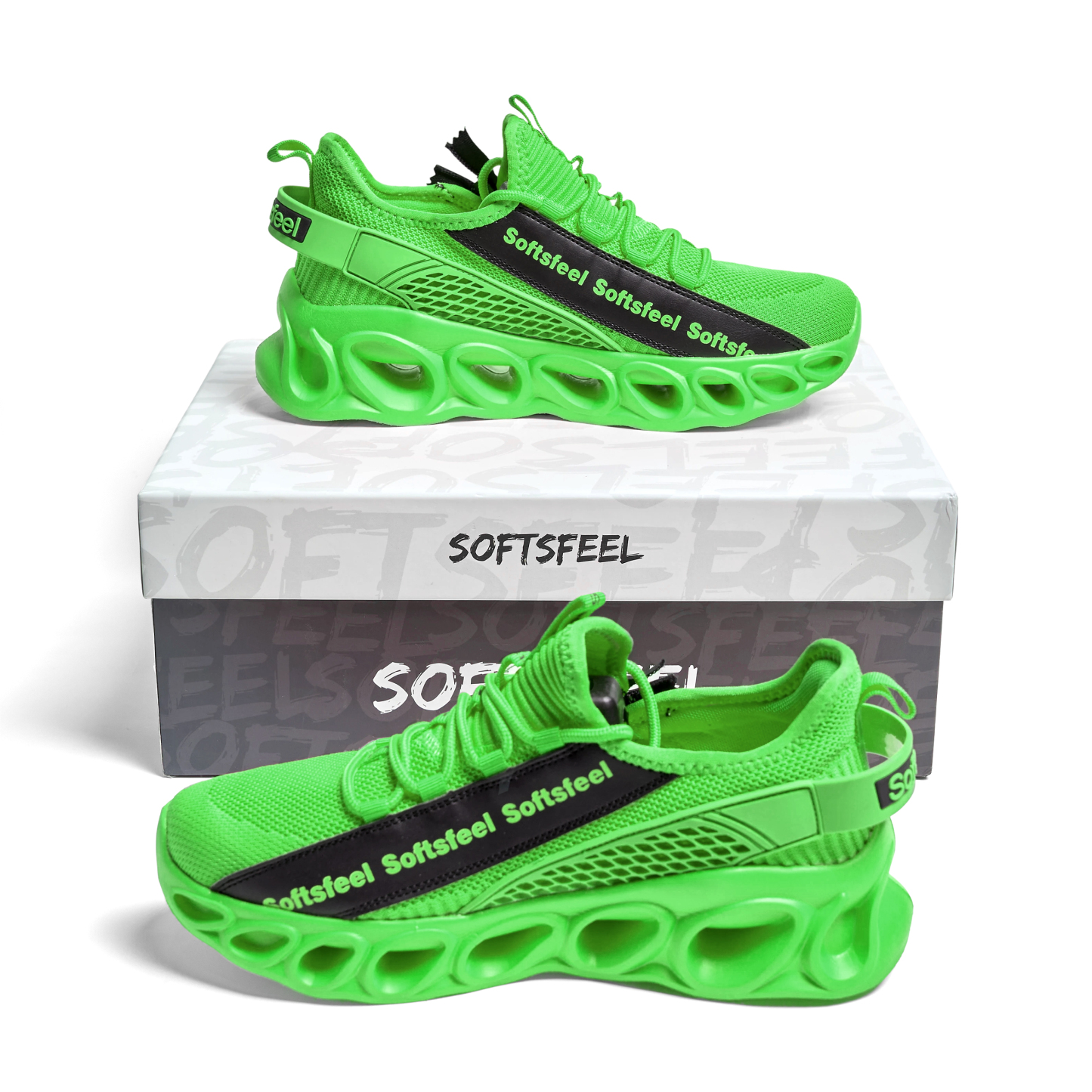 Softsfeel® Men's Side-Zip ComfortFit Walking Shoes - Green