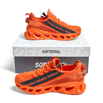 Softsfeel® Men's Side-Zip ComfortFit Walking Shoes - Orange