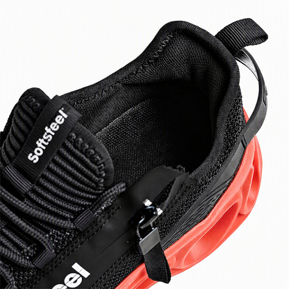 Softsfeel® Men's Side-Zip ComfortFit Walking Shoes - Black Orange