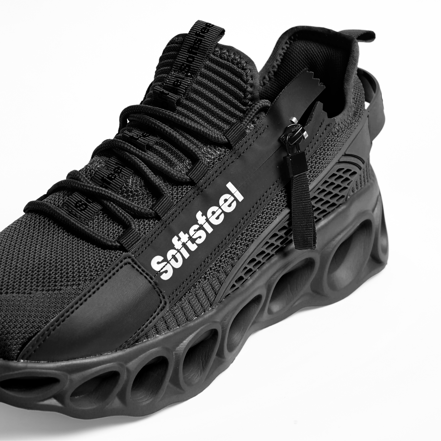 Softsfeel® Women's Side-Zip ComfortFit Walking Shoes - Black