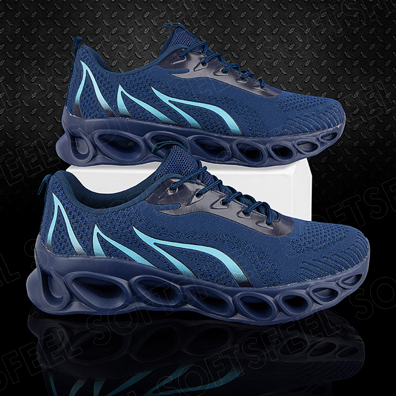 Softsfeel Men's Relieve Foot Pain Perfect Walking Shoes - Dark Blue-SOFTSFEEL