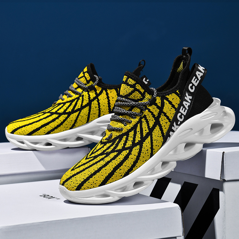 Women's Ortho Stretch Cushion Shoes - Black Yellow-SOFTSFEEL