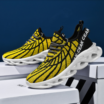 Women's Ortho Stretch Cushion Shoes - Black Yellow-SOFTSFEEL