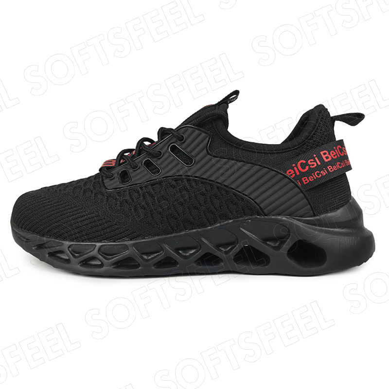 Softsfeel Women's AirCushion Shoes - Black Red-SOFTSFEEL
