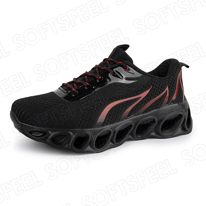 Softsfeel Women's Relieve Foot Pain Perfect Walking Shoes - Black Red-SOFTSFEEL