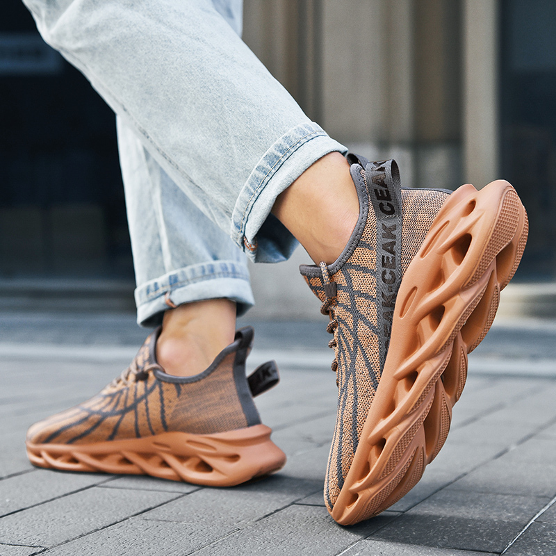 Men's Ortho Stretch Cushion Shoes - Ochre-SOFTSFEEL