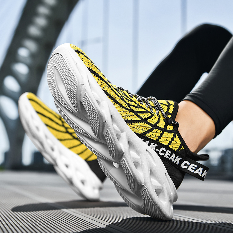 Women's Ortho Stretch Cushion Shoes - Black Yellow-SOFTSFEEL