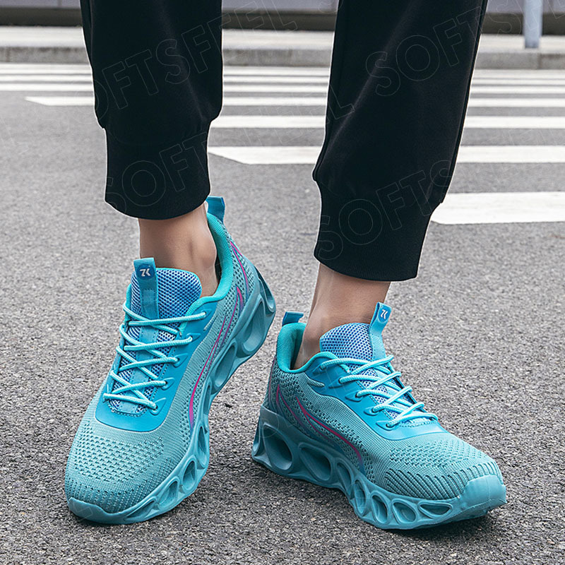 Softsfeel Men's Relieve Foot Pain Perfect Walking Shoes - Sky Blue-SOFTSFEEL