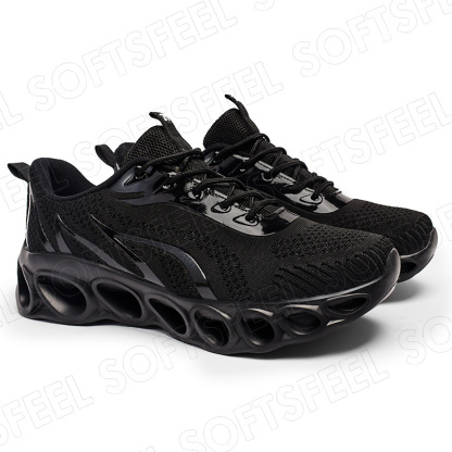 Softsfeel Men's Relieve Foot Pain Perfect Walking Shoes - Black-SOFTSFEEL
