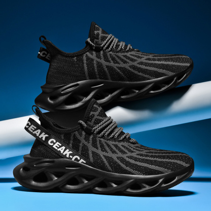 Men's Ortho Stretch Cushion Shoes - Black-SOFTSFEEL