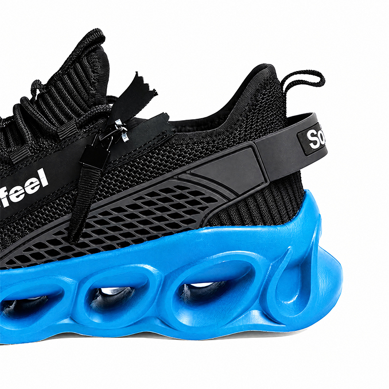 Softsfeel® Men's Side-Zip ComfortFit Walking Shoes - Black Blue