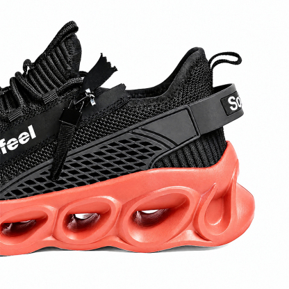 Softsfeel® Men's Side-Zip ComfortFit Walking Shoes - Black Orange