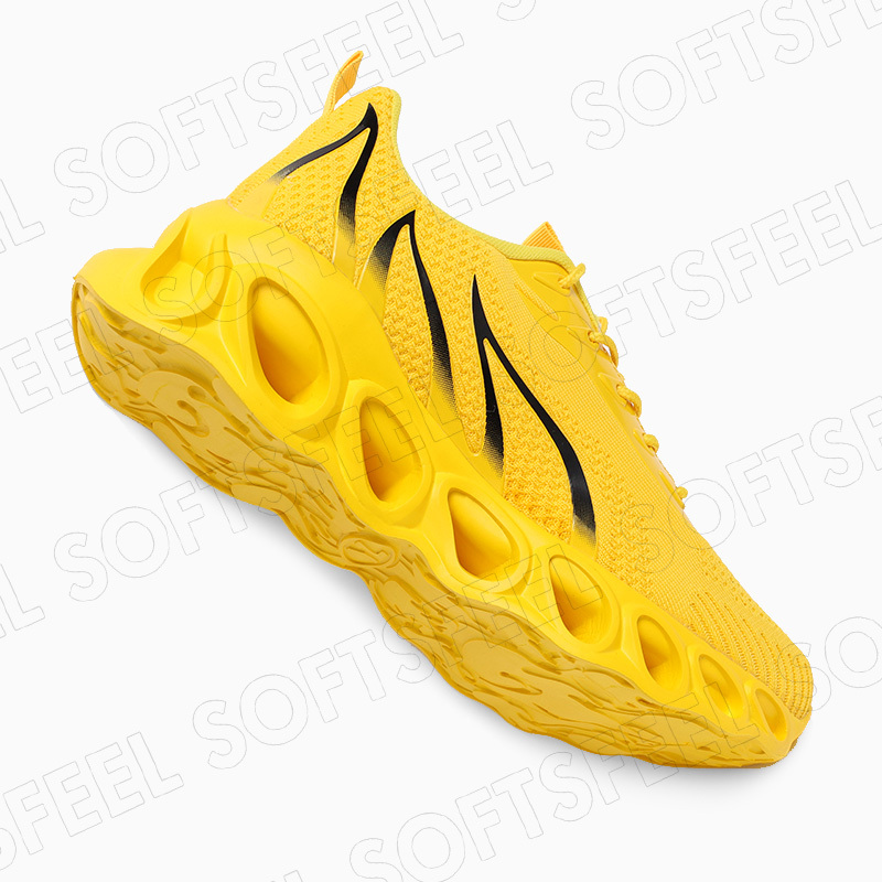 Softsfeel Men's Relieve Foot Pain Perfect Walking Shoes - Yellow-SOFTSFEEL