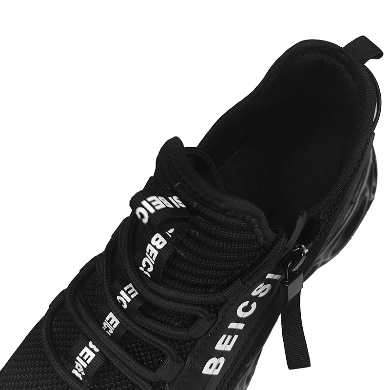 Softsfeel Men's Side-Zip ComfortFit Walking Shoes - Black-SOFTSFEEL