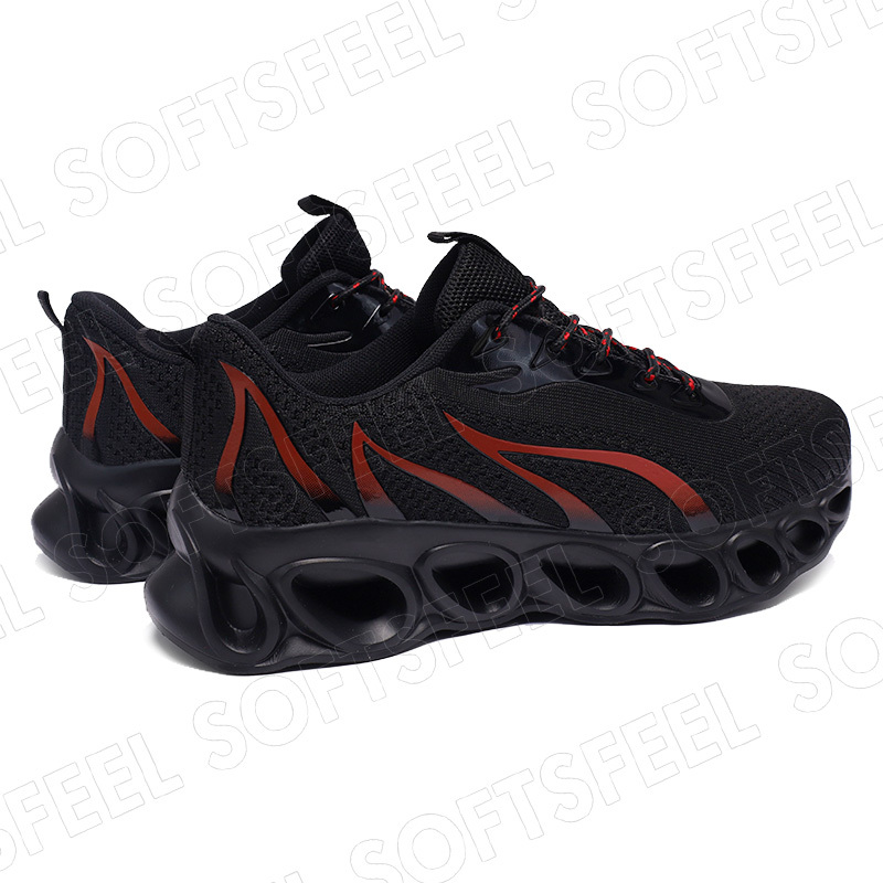 Softsfeel Women's Relieve Foot Pain Perfect Walking Shoes - Black Red-SOFTSFEEL