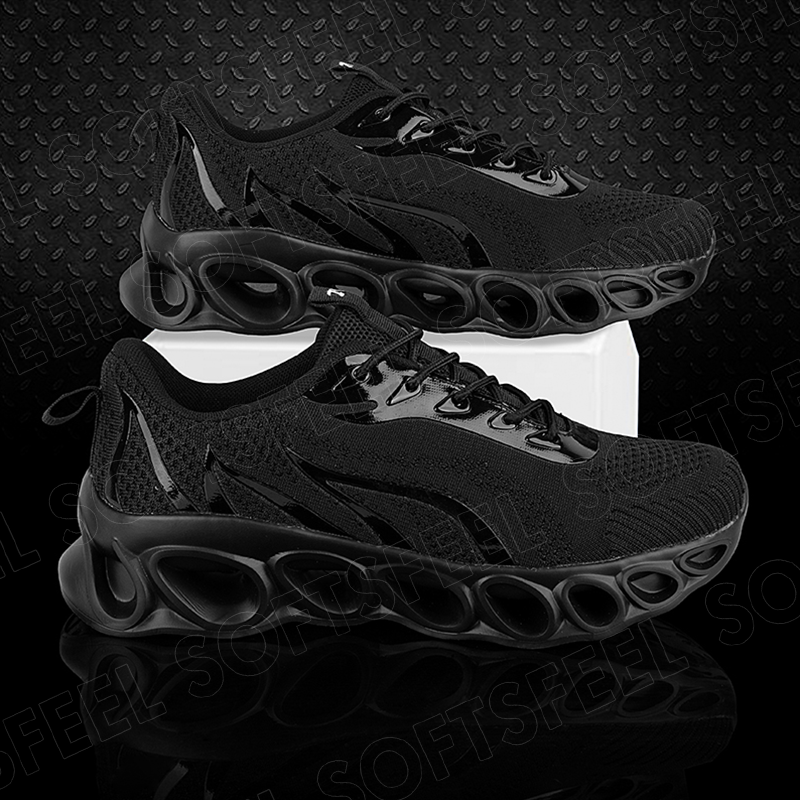 Softsfeel Men's Relieve Foot Pain Perfect Walking Shoes - Black-SOFTSFEEL