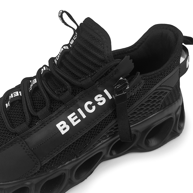 Softsfeel Men's Side-Zip ComfortFit Walking Shoes - Black-SOFTSFEEL