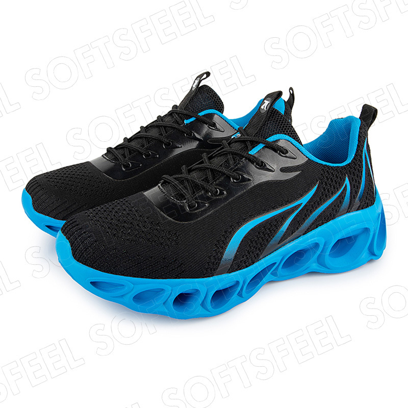 Softsfeel Men's Relieve Foot Pain Perfect Walking Shoes - Black Blue-SOFTSFEEL