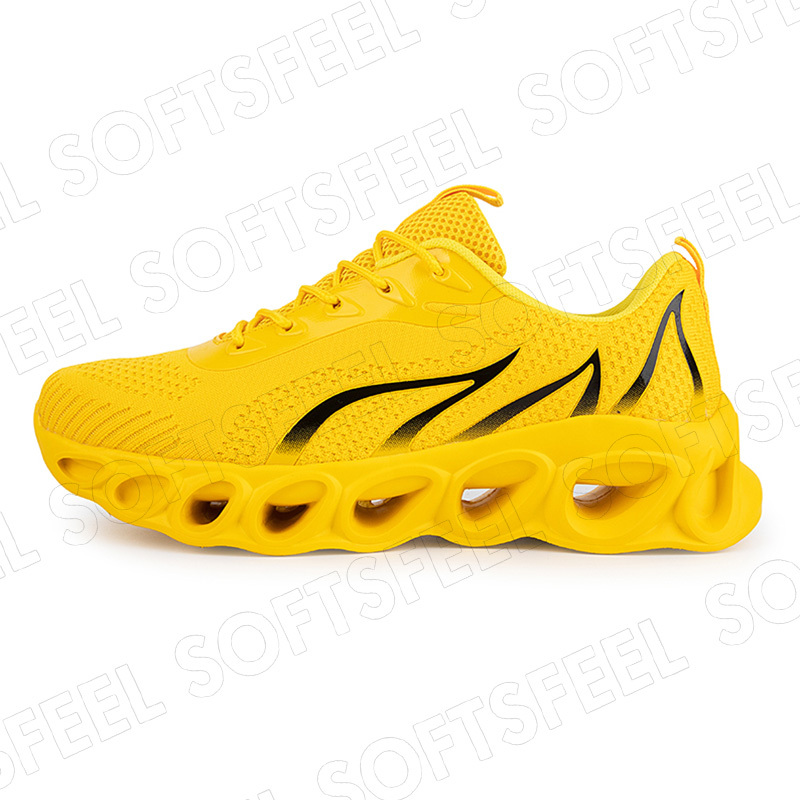 Softsfeel Men's Relieve Foot Pain Perfect Walking Shoes - Yellow-SOFTSFEEL