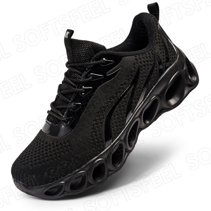 Softsfeel Men's Relieve Foot Pain Perfect Walking Shoes - Black-SOFTSFEEL