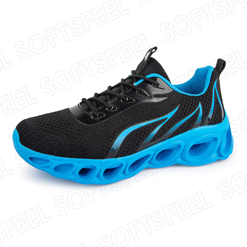 Softsfeel Men's Relieve Foot Pain Perfect Walking Shoes - Black Blue-SOFTSFEEL