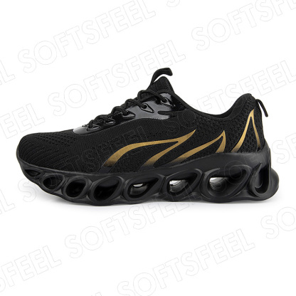 Softsfeel Relieve Foot Pain Perfect Walking Shoes - Black Gold-SOFTSFEEL