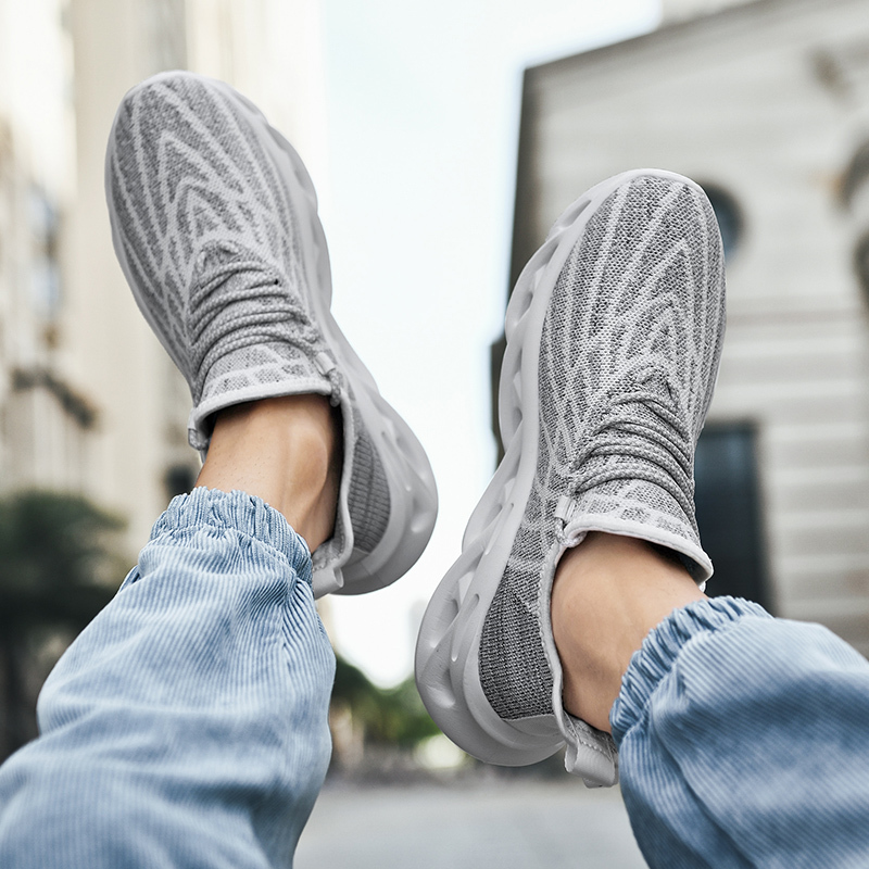 Women's Ortho Stretch Cushion Shoes - Gray-SOFTSFEEL