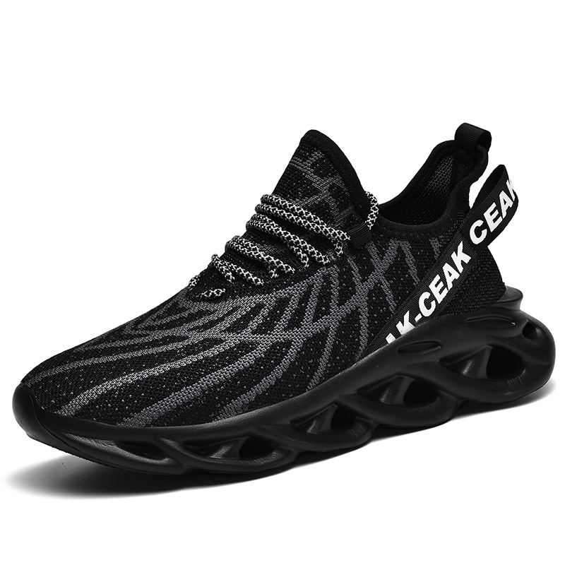 Men's Ortho Stretch Cushion Shoes - Black-SOFTSFEEL