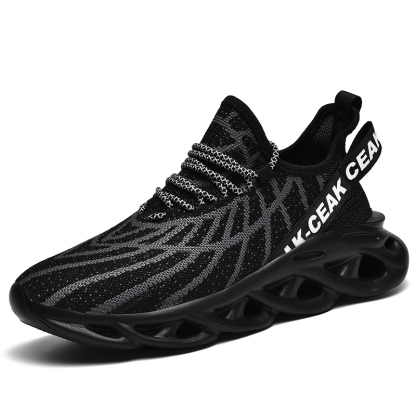 Men's Ortho Stretch Cushion Shoes - Black-SOFTSFEEL