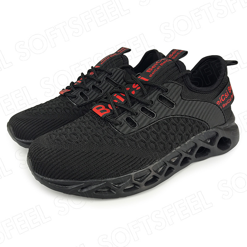 Softsfeel Women's AirCushion Shoes - Black Red-SOFTSFEEL