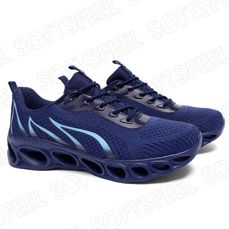 Softsfeel Men's Relieve Foot Pain Perfect Walking Shoes - Dark Blue-SOFTSFEEL