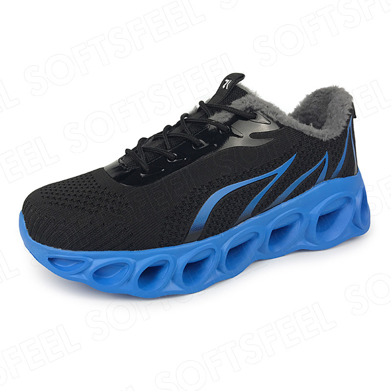Softsfeel Men's Relieve Foot Pain Perfect Walking Shoes - Black Blue-SOFTSFEEL