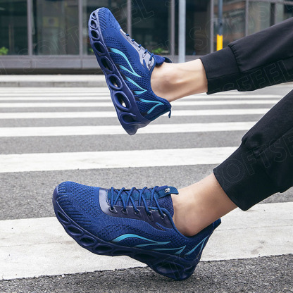 Softsfeel Men's Relieve Foot Pain Perfect Walking Shoes - Dark Blue-SOFTSFEEL