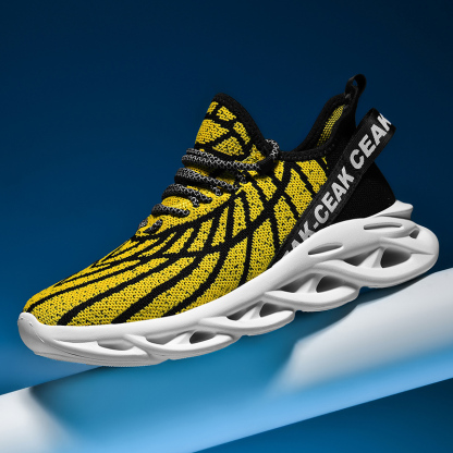 Women's Ortho Stretch Cushion Shoes - Black Yellow-SOFTSFEEL