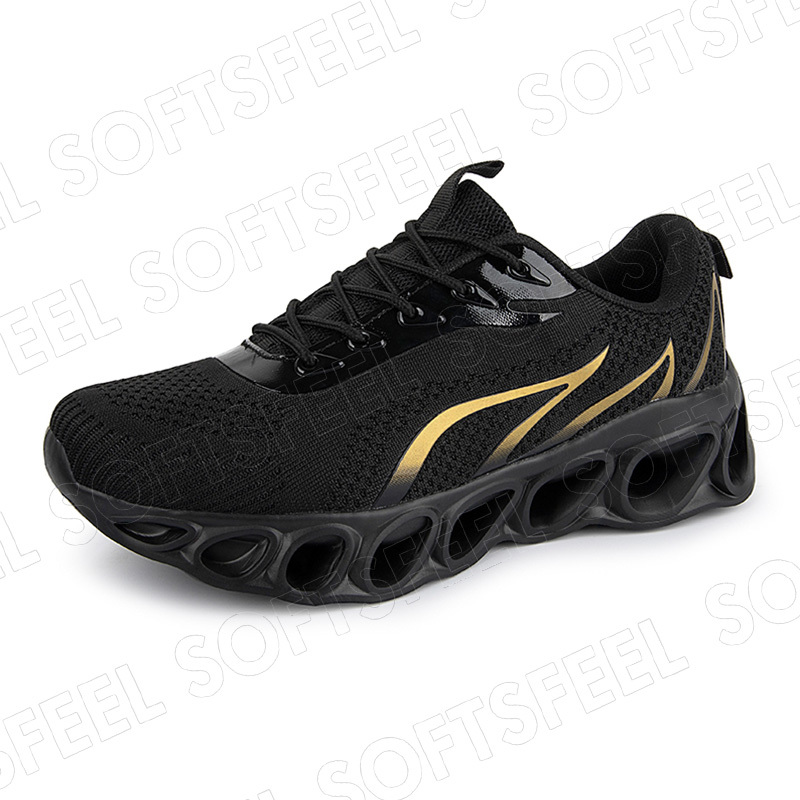 Softsfeel Women's Relieve Foot Pain Perfect Walking Shoes - Black Gold-SOFTSFEEL