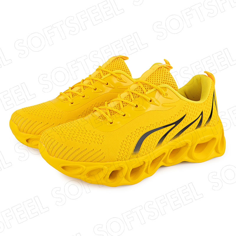 Softsfeel Men's Relieve Foot Pain Perfect Walking Shoes - Yellow-SOFTSFEEL