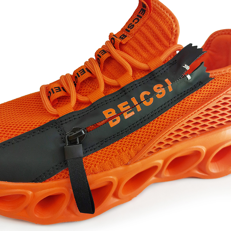 Softsfeel Women's Side-Zip ComfortFit Walking Shoes - Orange-SOFTSFEEL